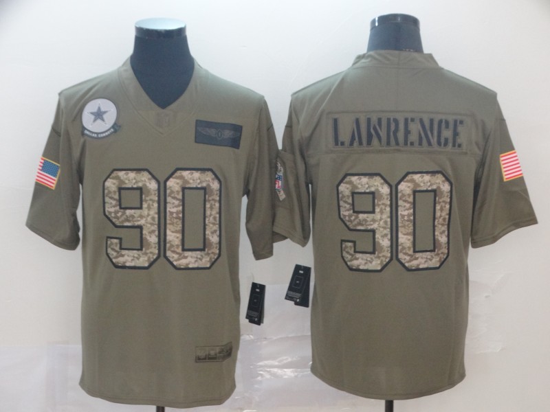 Nike Cowboys 90 Demarcus Lawrence 2019 Olive Camo Salute To Service Limited Jersey