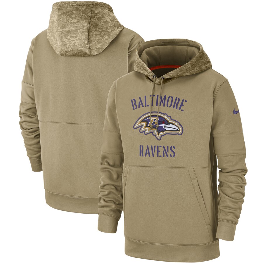 Baltimore Ravens 2019 Salute To Service Sideline Therma Pullover Hoodie