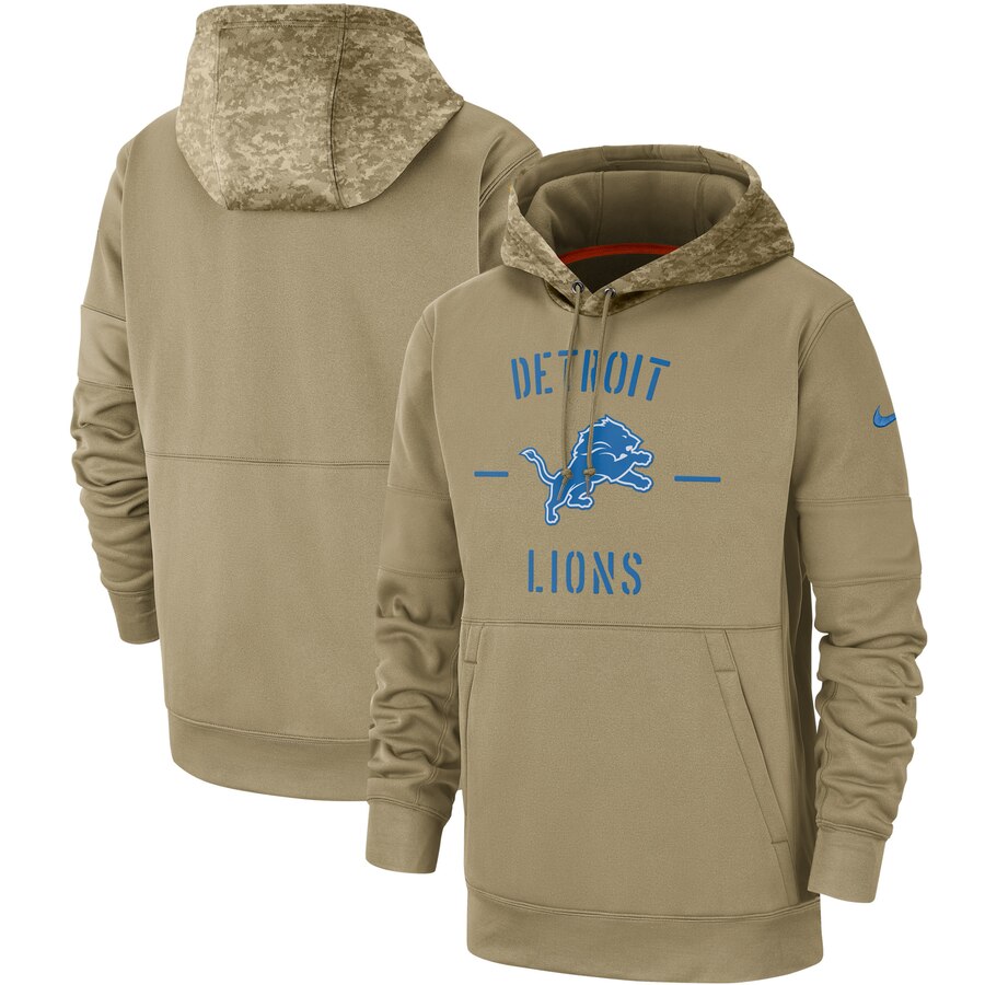 Detroit Lions 2019 Salute To Service Sideline Therma Pullover Hoodie
