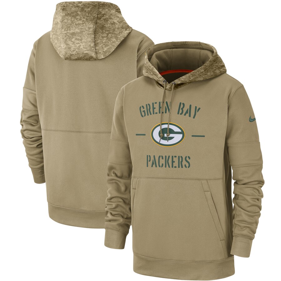 Green Bay Packers 2019 Salute To Service Sideline Therma Pullover Hoodie