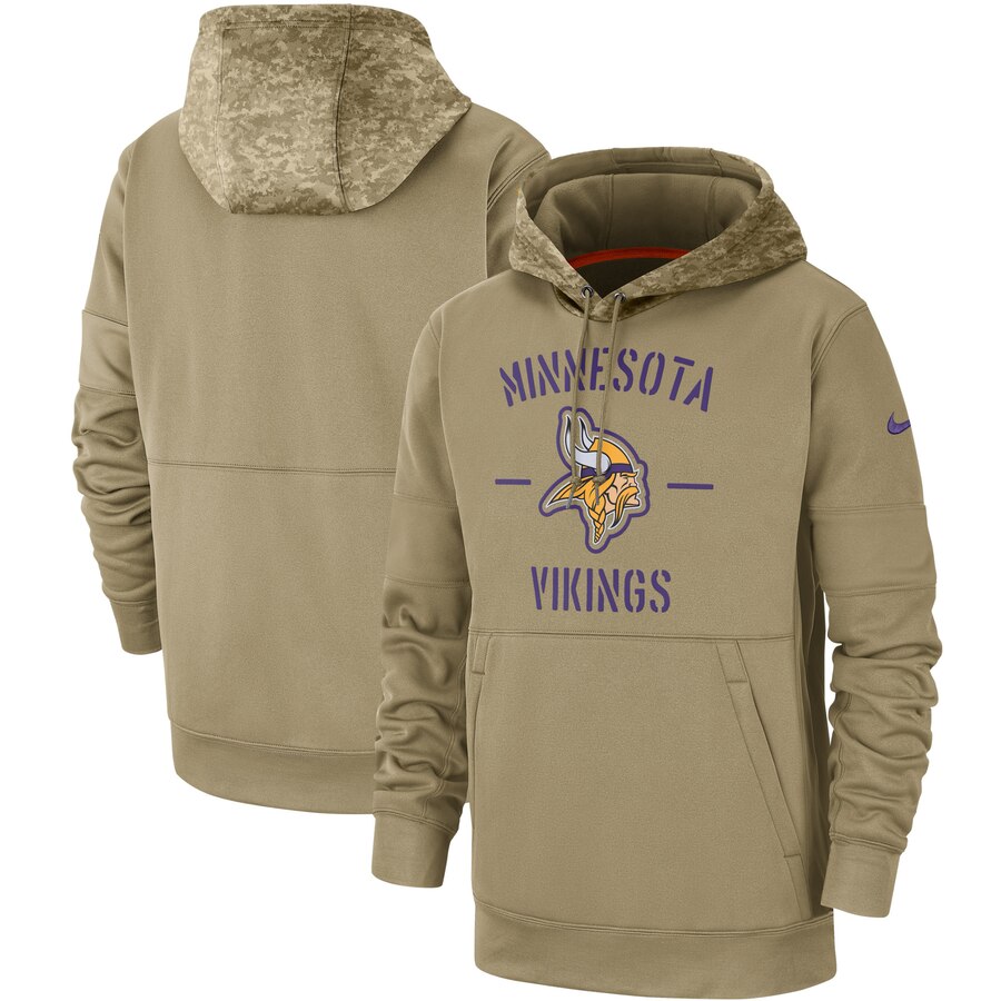 Minnesota Vikings 2019 Salute To Service Sideline Therma Pullover Hoodie