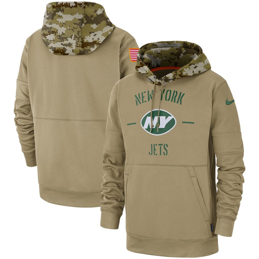 New York Jets 2019 Salute To Service Sideline Therma Pullover Hoodie