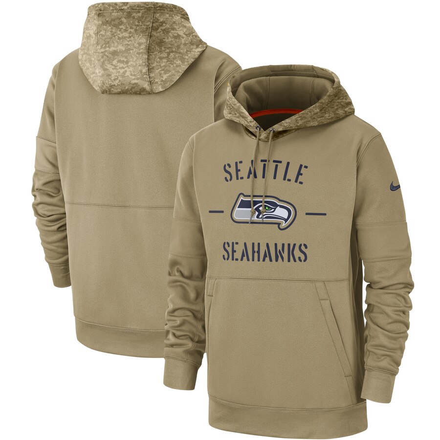 Seattle Seahawks 2019 Salute To Service Sideline Therma Pullover Hoodie