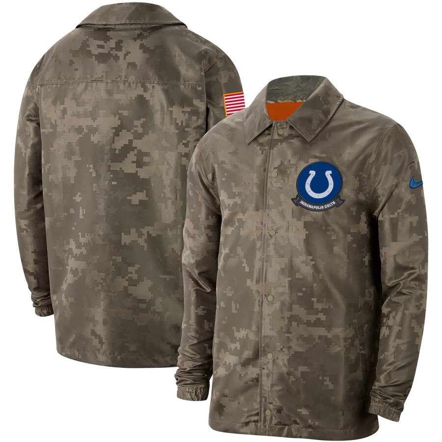 Men's Indianapolis Colts Nike Camo 2019 Salute to Service Sideline Full Zip Lightweight Jacket