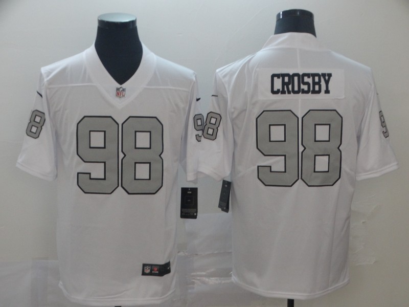 Nike Raiders 98 Maxx Crosby White Color Rush Limited Jersey
