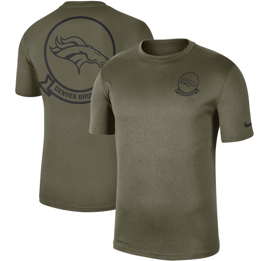 Men's Denver Broncos Nike Olive 2019 Salute to Service Sideline Seal Legend Performance T-Shirt