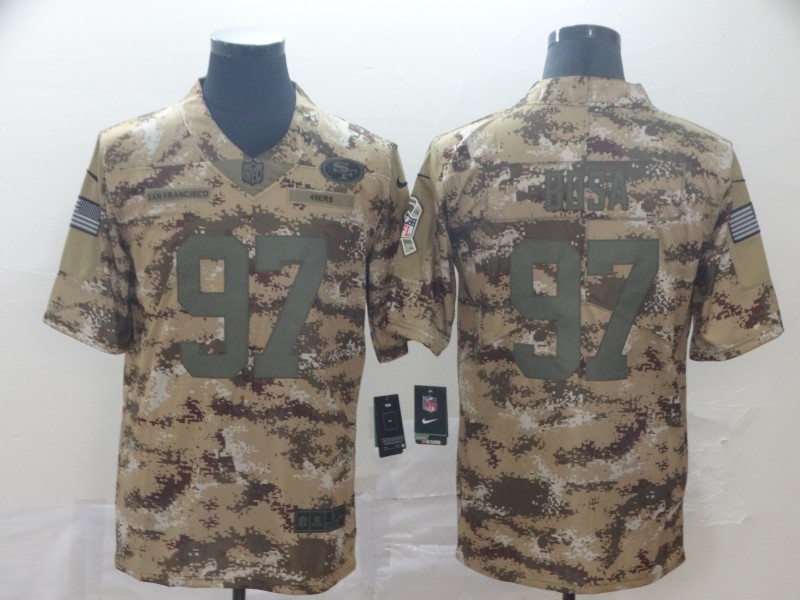 Nike 49ers 97 Nick Bosa 2018 Olive Camo Salute To Service Limited Jersey