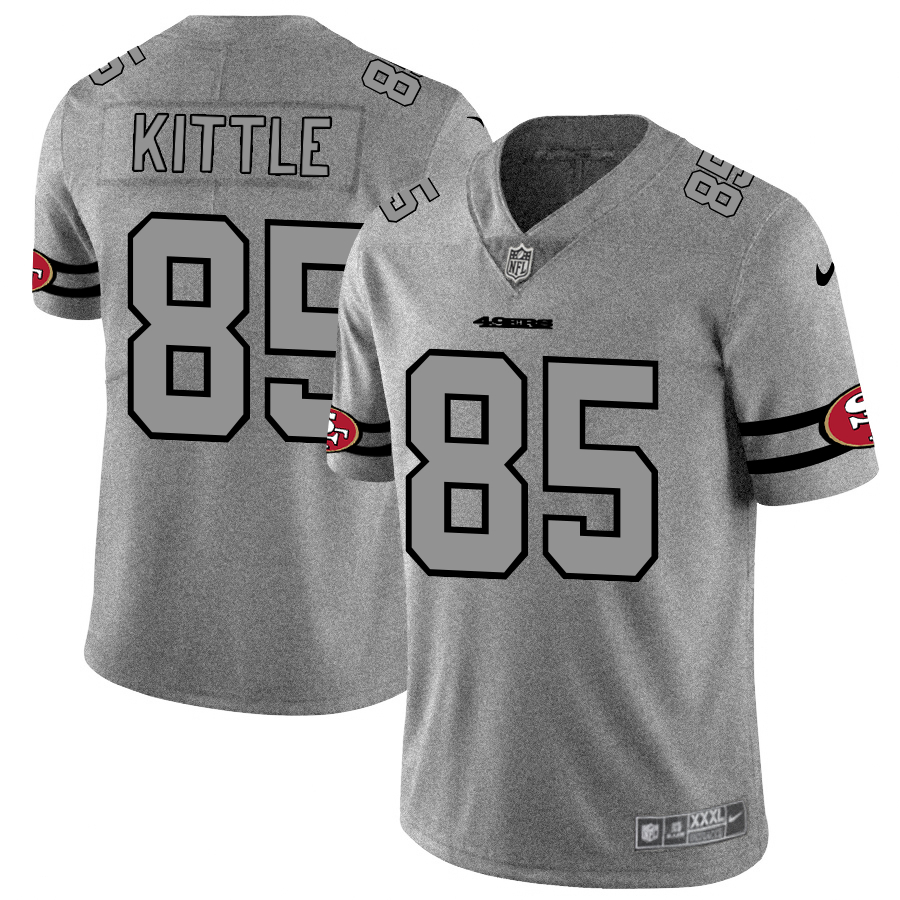Nike 49ers 85 George Kittle 2019 Gray Gridiron Gray Vapor Untouchable Limited Jersey