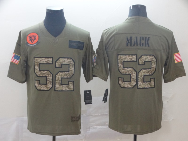 Nike Bears 52 Khalil Mack 2019 Olive Camo Salute To Service Limited Jersey