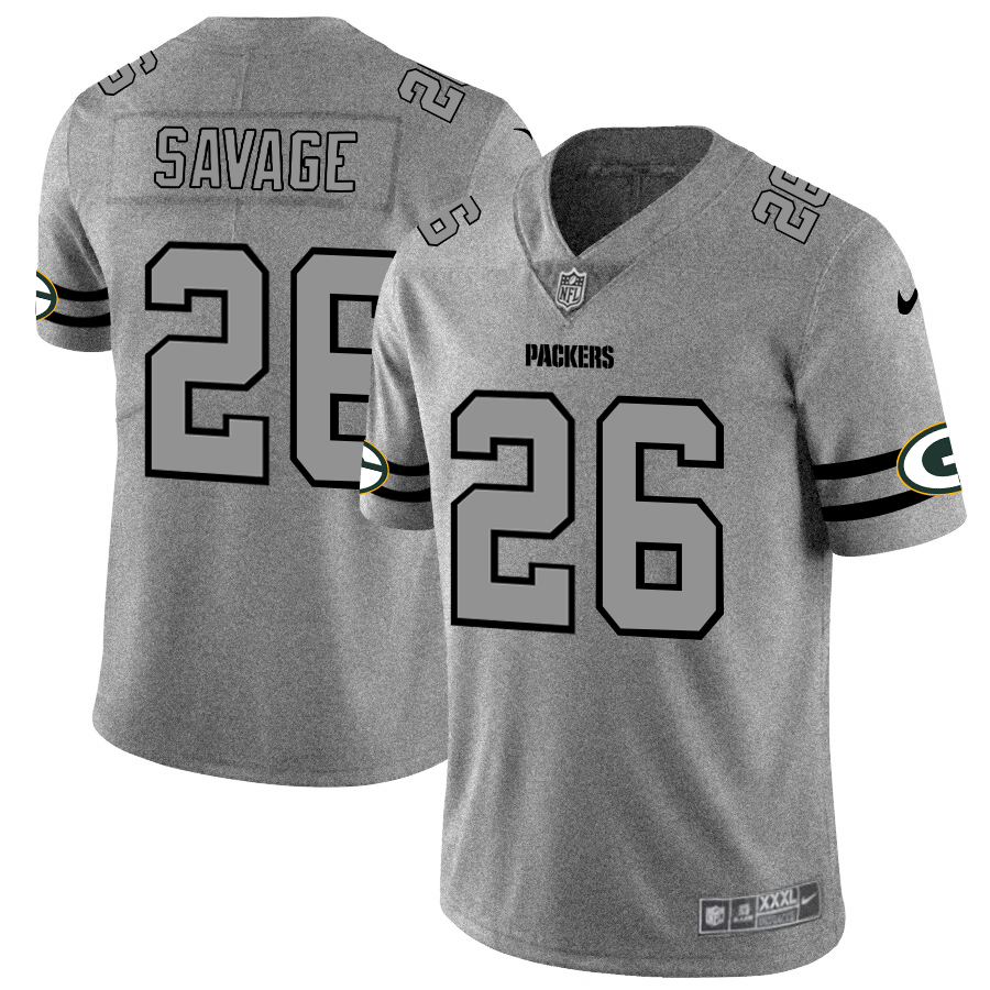 Nike Packers 26 Darnell Savage Jr. 2019 Gray Gridiron Gray Vapor Untouchable Limited Jersey - Click Image to Close