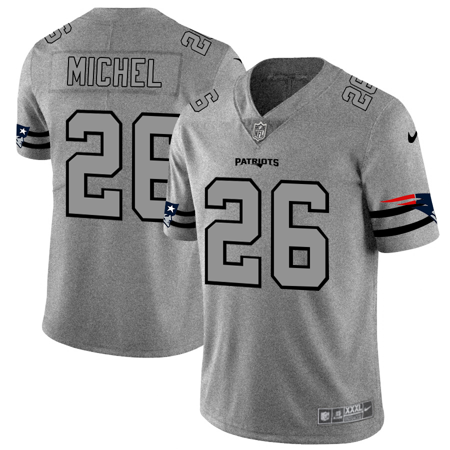 Nike Patriots 26 Sony Michel 2019 Gray Gridiron Gray Vapor Untouchable Limited Jersey