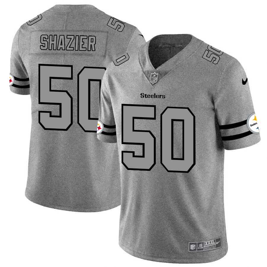 Nike Steelers 50 Ryan Shazier 2019 Gray Gridiron Gray Vapor Untouchable Limited Jersey - Click Image to Close