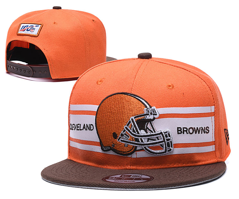 Browns Team Logo Orange 100th Season Adjustable Hat YD