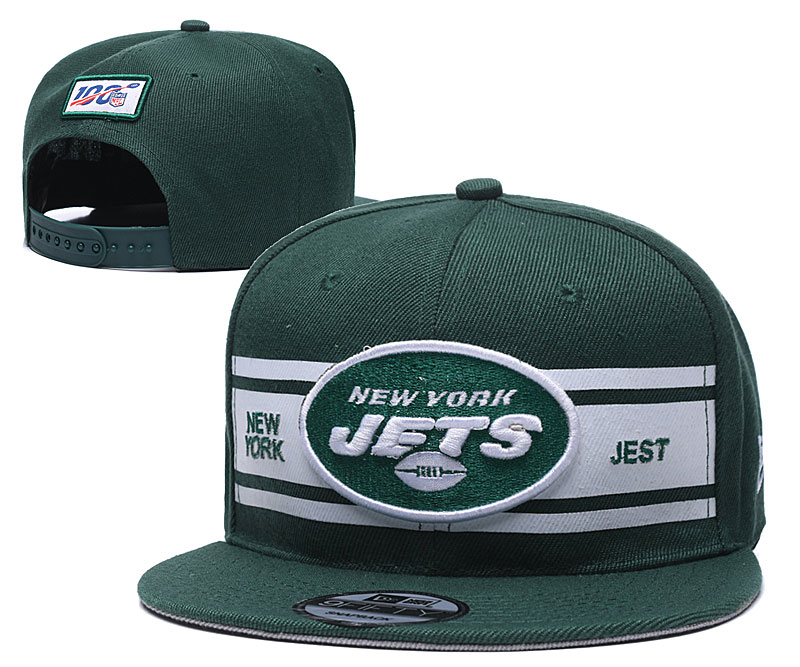 Jets Team Logo Green 100th Season Adjustable Hat YD - Click Image to Close
