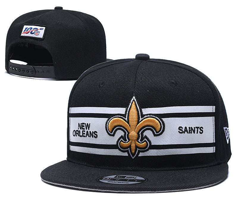 Saints Team Logo Black 100th Season Adjustable Hat YD