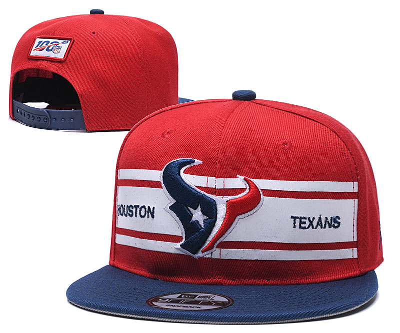 Texans Team Logo Red 100th Season Adjustable Hat YD - Click Image to Close