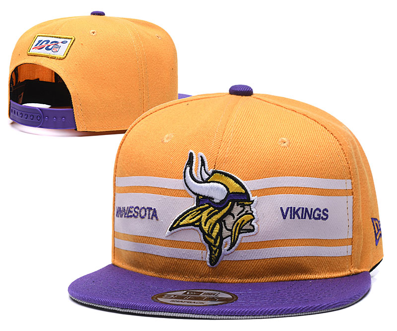 Vikings Team Logo Yellow 100th Season Adjustable Hat YD