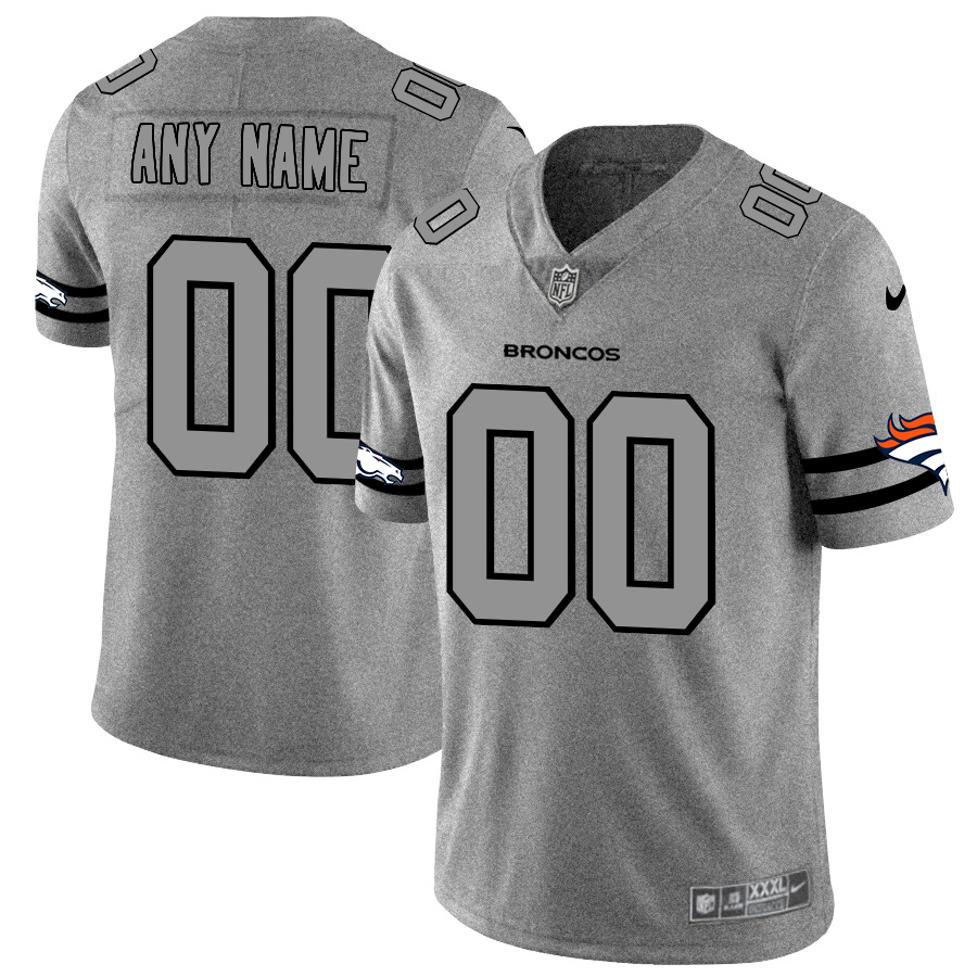 Nike Broncos Customized 2019 Gray Gridiron Gray Vapor Untouchable Limited Jersey - Click Image to Close