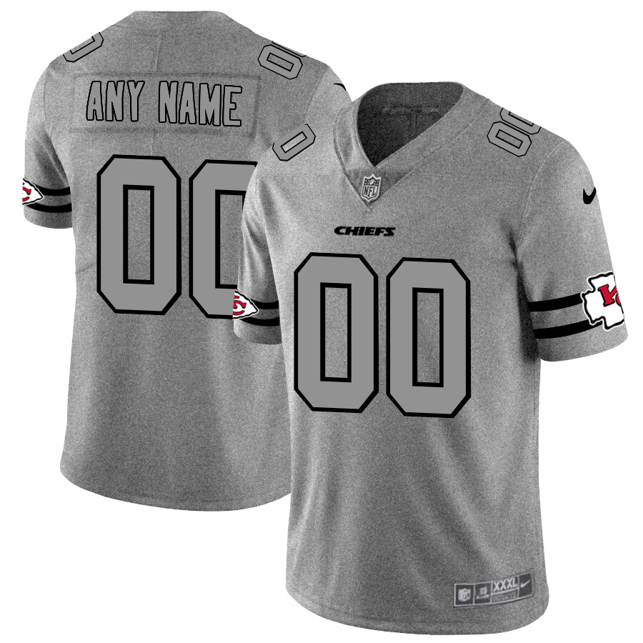 Nike Chiefs Customized 2019 Gray Gridiron Gray Vapor Untouchable Limited Jersey