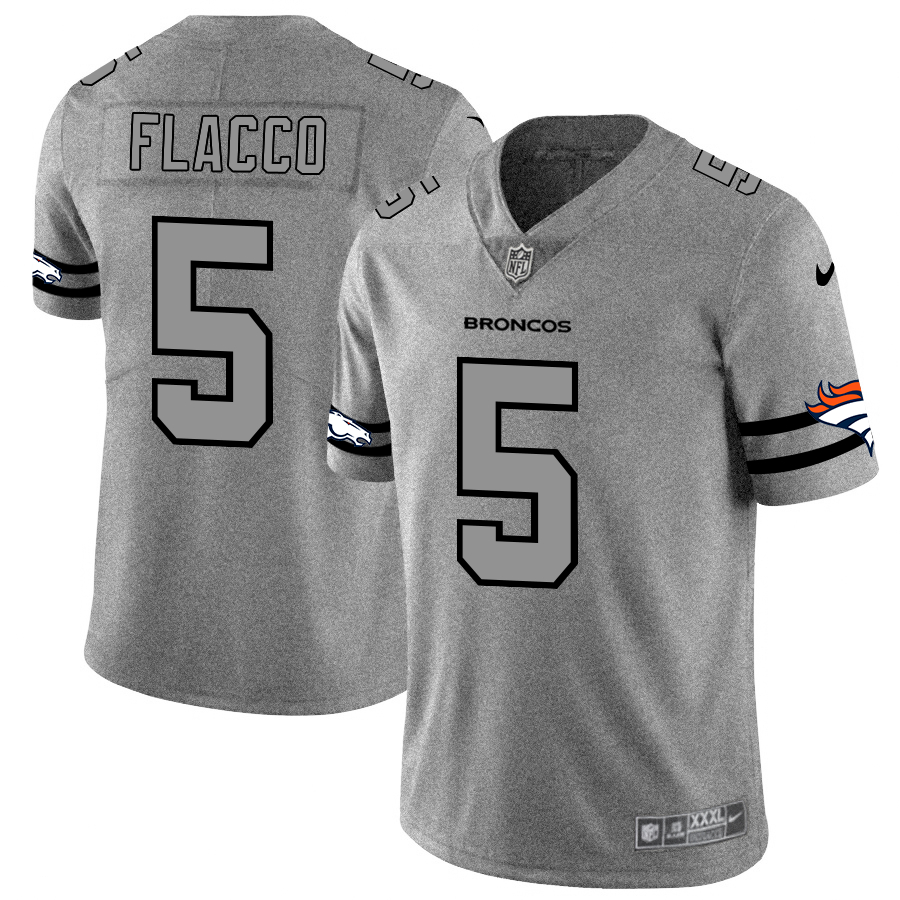 Nike Broncos 5 Joe Flacco 2019 Gray Gridiron Gray Vapor Untouchable Limited Jersey