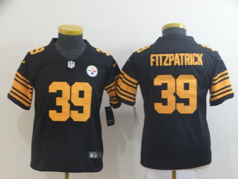 Nike Steelers 39 Minkah Fitzpatrick Black Youth Color Rush Limited Jersey