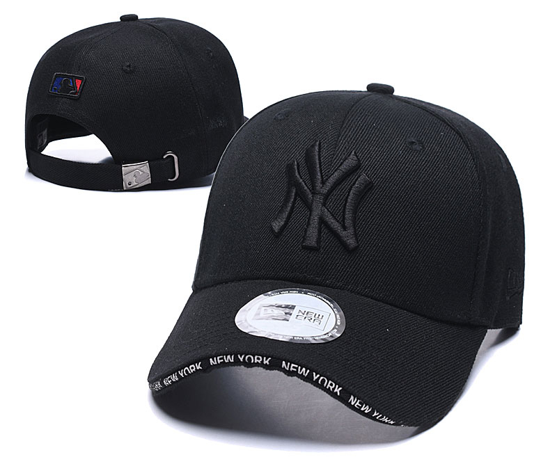 Yankees Team Logo All Black Speak Adjustable Hat TX