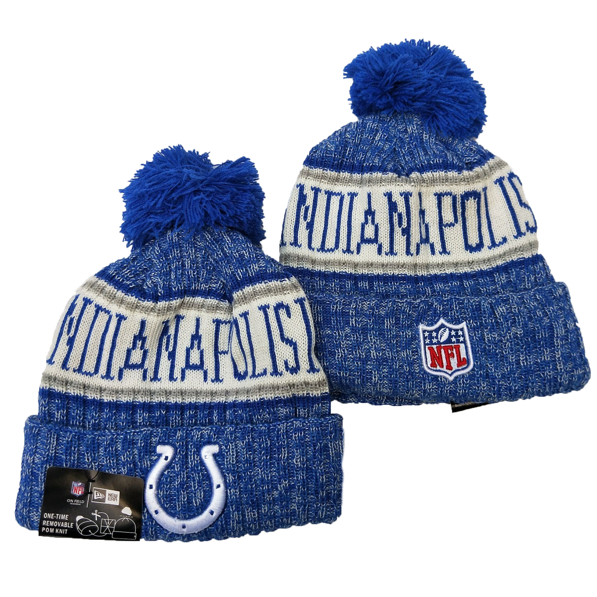 Colts Team Logo Royal Pom Knit Hat YD