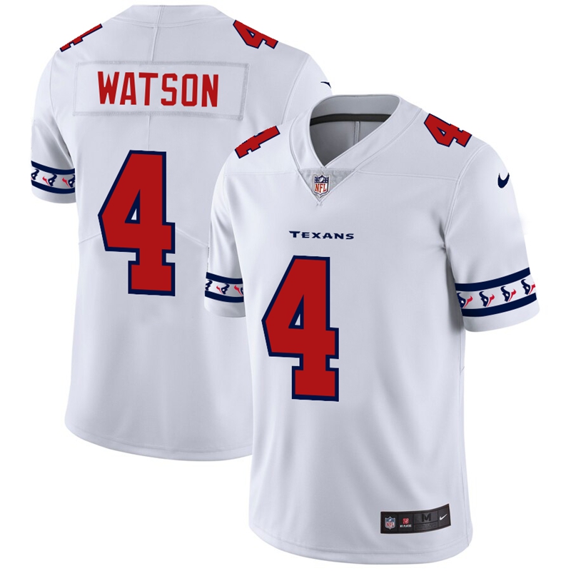 Nike Texans 4 Deshaun Watson White Team Logos Fashion Vapor Limited Jersey - Click Image to Close