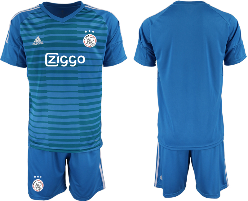 2019-20 AFC Ajax Blue Goalkeeper Soccer Jersey - Click Image to Close
