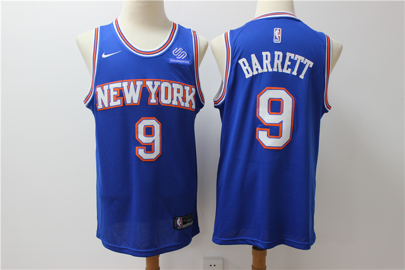 Knicks 9 R.J. Barrett Royal Nike Swingman Jersey