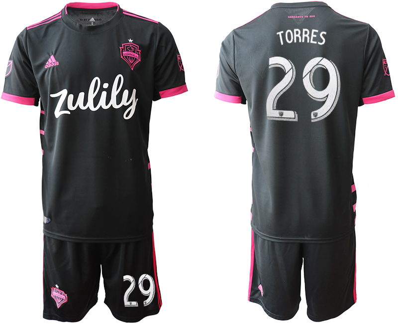 2019-20 Seattle Sounders 29 TORRES Away Soccer Jersey - Click Image to Close