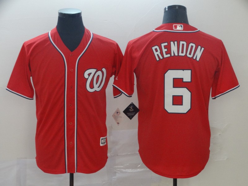 Nationals 6 Anthony Rendon Red Cool Base Jersey - Click Image to Close