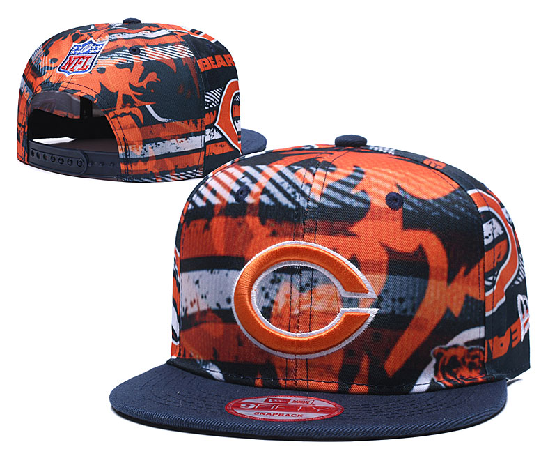Bears Team Logo Orange Navy Adjustable Hat TX