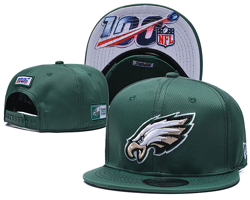 Eagles Team Logo Green 100th Seanson Adjustable Hat YD
