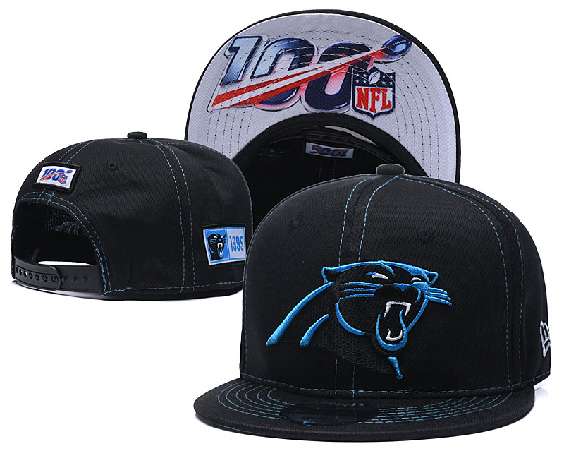 Panthers Team Logo Black 100th Seanson Adjustable Hat YD