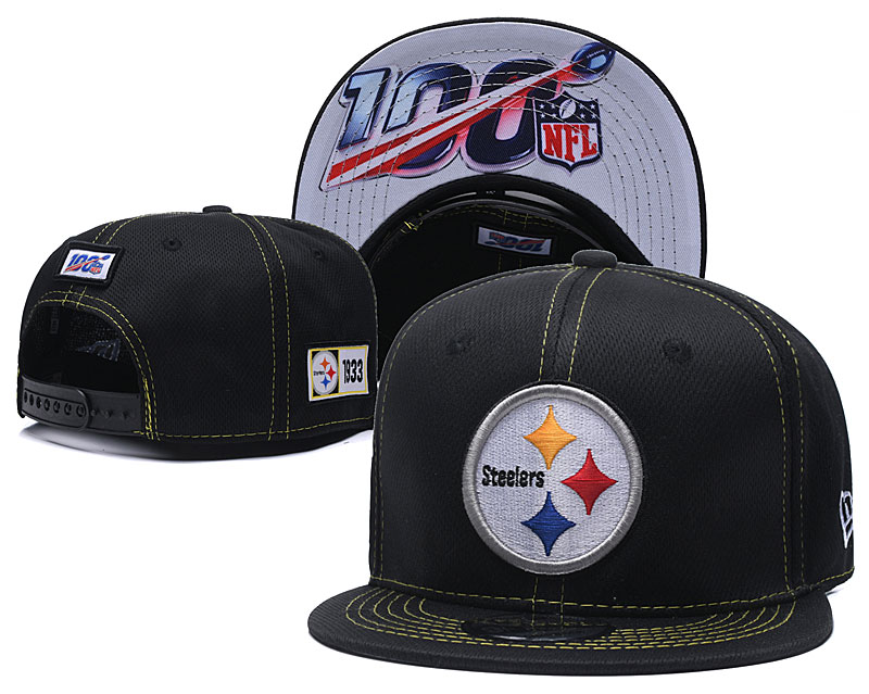 Steelers Team Logo Black 100th Seanson Adjustable Hat YD