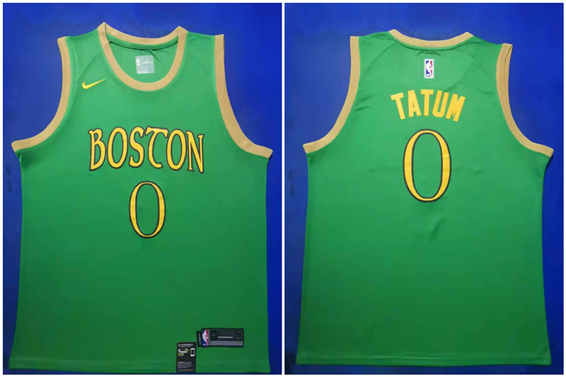 Celtics 0 Jayson Tatum Green 2019-20 City Edition Swingman Jersey