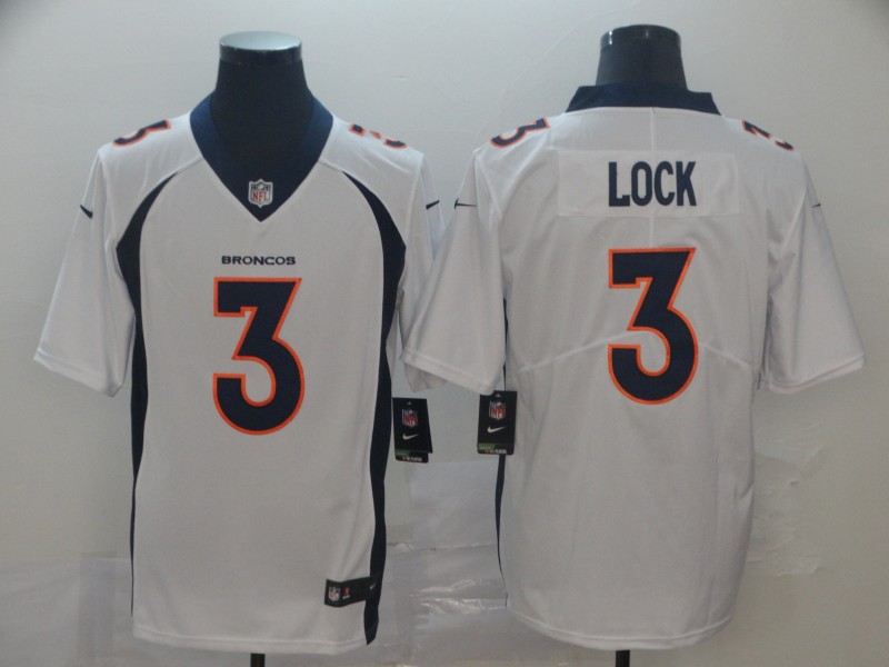 Nike Broncos 3 Drew Lock White Vapor Untouchable Limited Jersey