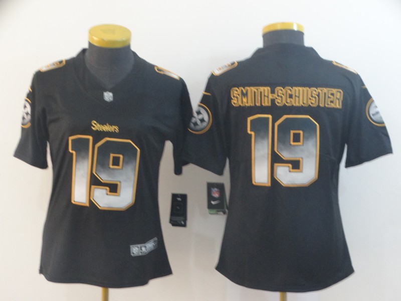 Nike Steelers 19 JuJu Smith Schuster Black Arch Smoke Women Vapor Untouchable Limited Jersey