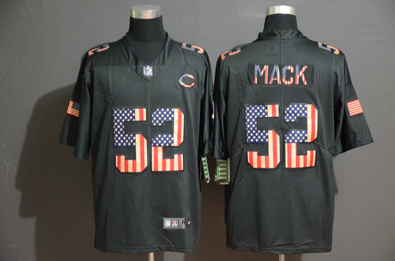 Nike Bears 52 Khalil Mack 2019 Black Salute To Service USA Flag Fashion Limited Jersey