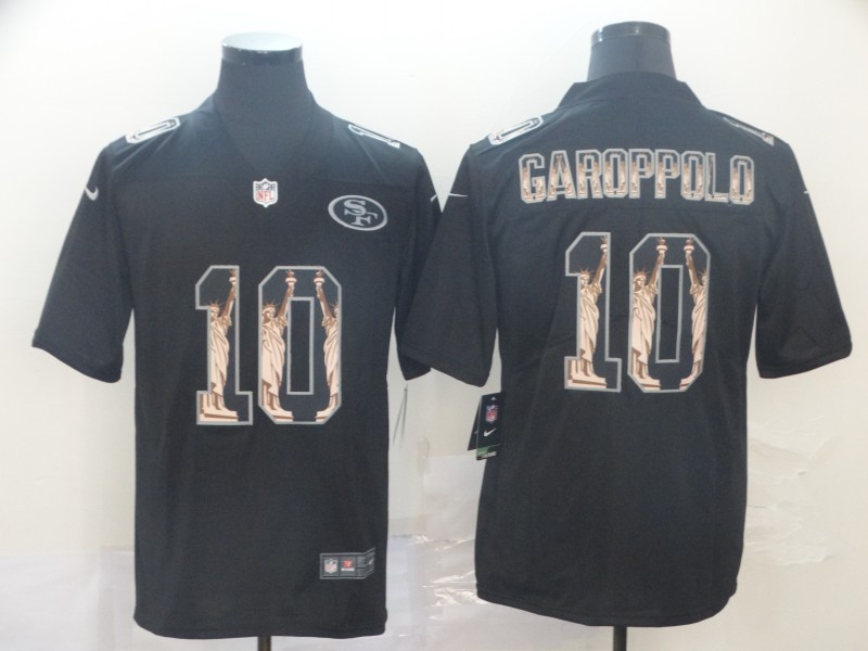 Nike 49ers 10 Jimmy Garoppolo Black Statue of Liberty Limited Jersey - Click Image to Close
