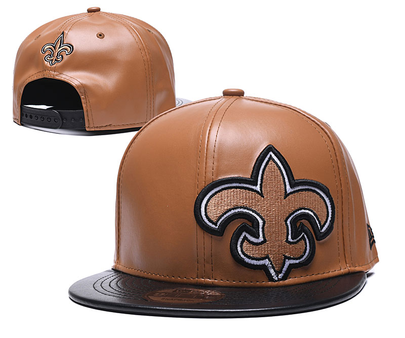 Saints Team Logo Cream Leather Adjustable Hat GS
