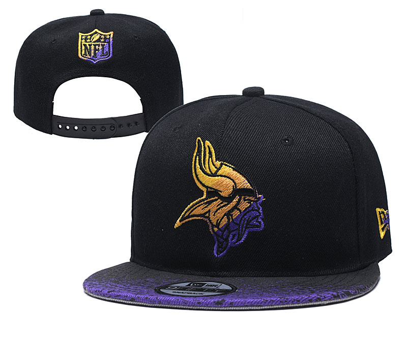 Vikings Team Logo Black Adjustable Hat YD