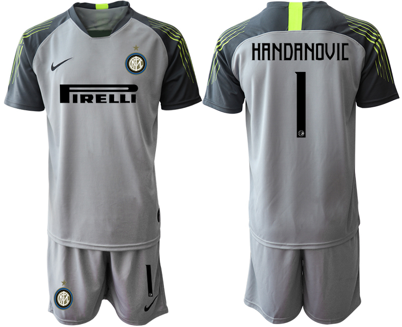 2019-20 Inter Milan 1 HANDANOVIC Gray Goalkeeper Soccer Jersey