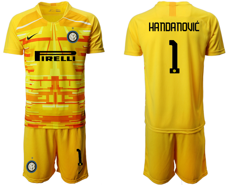 2019-20 Inter Milan 1 HANDANOVIC Yellow Goalkeeper Soccer Jersey