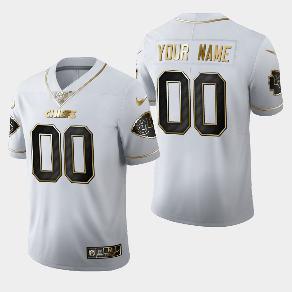 Nike Chiefs Customized White 100th Season Vapor Untouchable Limited Jersey