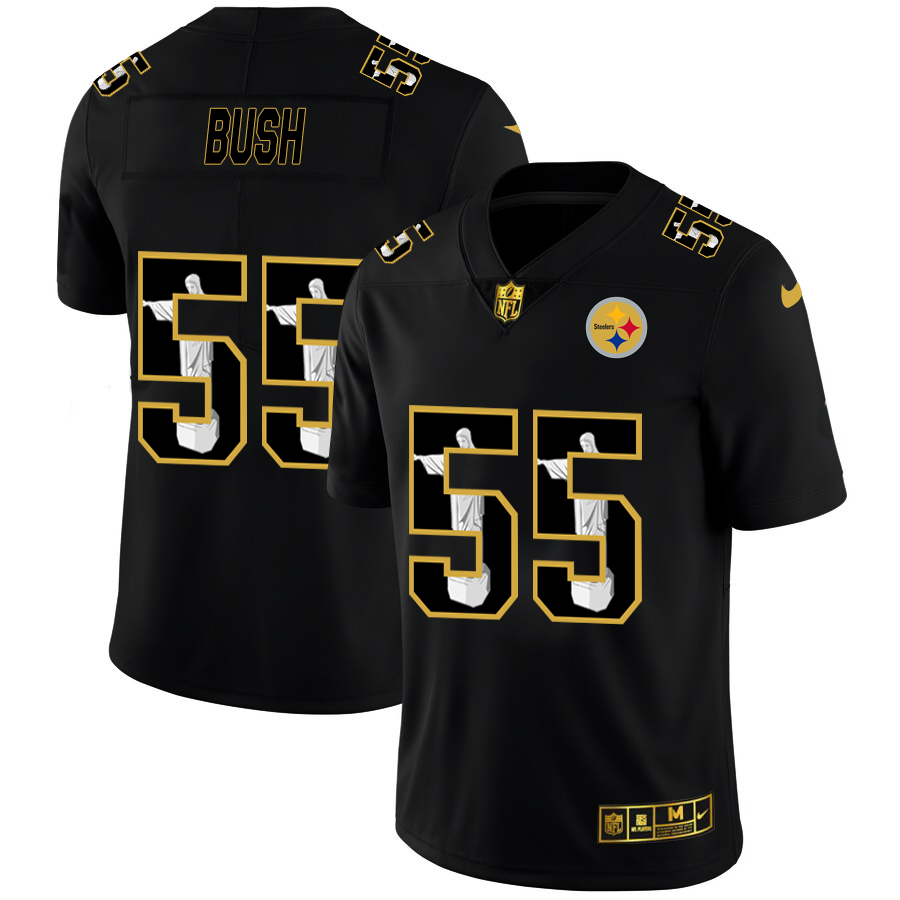 Nike Steelers 55 Devin Bush Black Jesus Faith Edition Limited Jersey