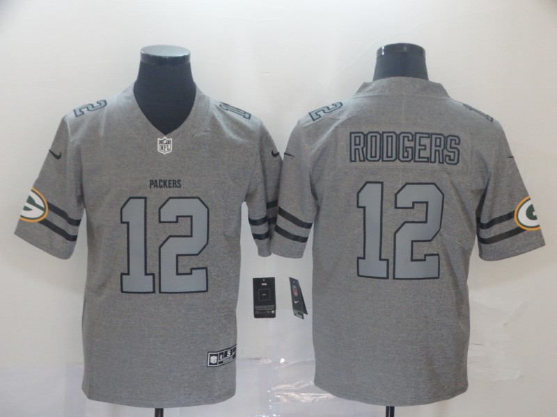 Nike Packers 12 Aaron Rodgers 2019 Gray Gridiron Gray Vapor Untouchable Limited Jersey - Click Image to Close
