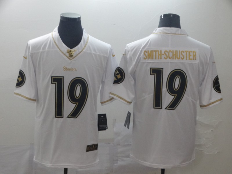 Nike Steelers 19 JuJu Smith-Schuster White Gold Vapor Untouchable Limited Jersey