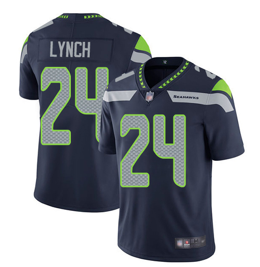 Nike Seahawks 24 Marshawn Lynch Navy Youth Vapor Untouchable Limited Jersey